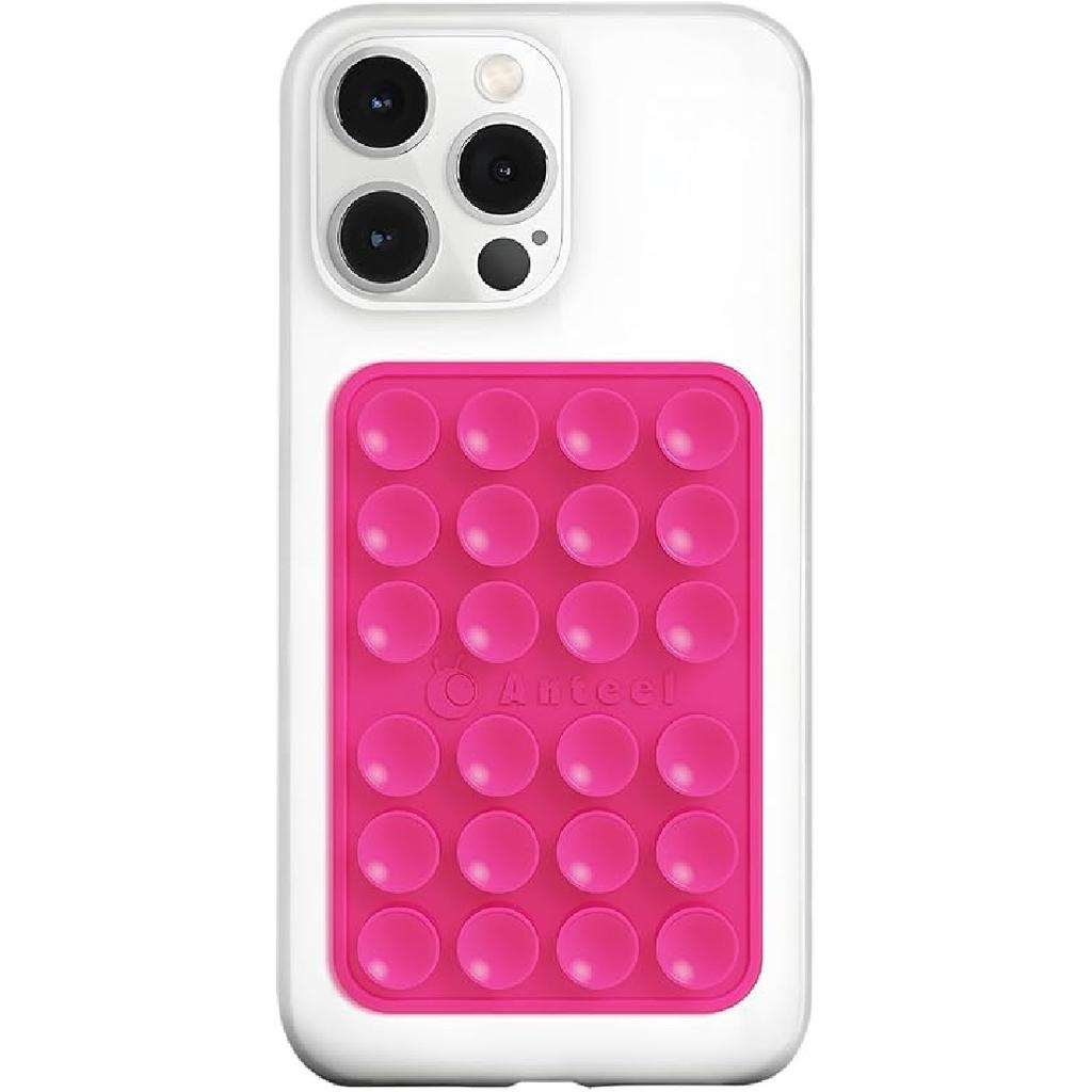 Anteel Medium-Sized Silicone Suction Phone Case Adhesive Mount, Durable, Hands-Free Sticky Phone Holder, Upgraded Thickened and Enhanced Suction