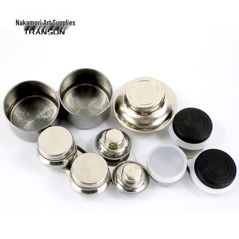 Stainless Steel Oil Painting Turpentine Oil Pot with Single and Double Mouthends