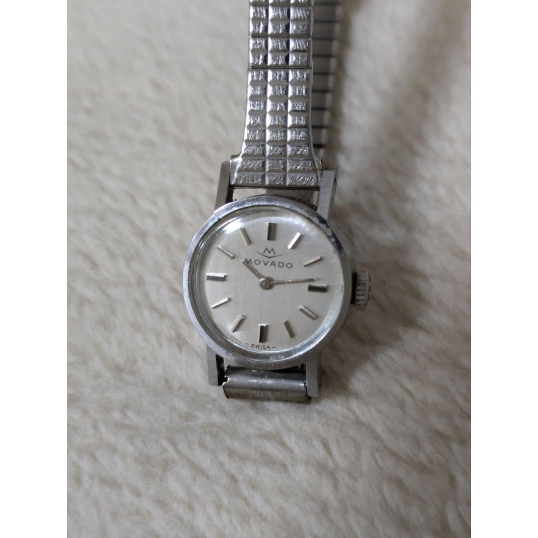 Used MOVADO manual winding watch silver