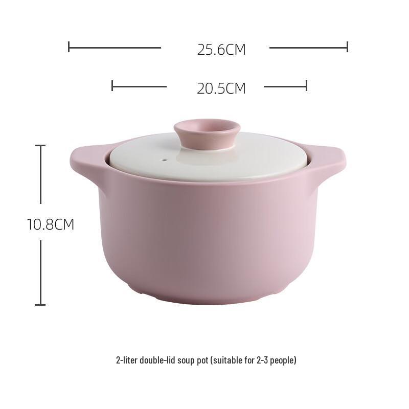 ZMR Macaron Ceramic Double-Lid Stew Pot