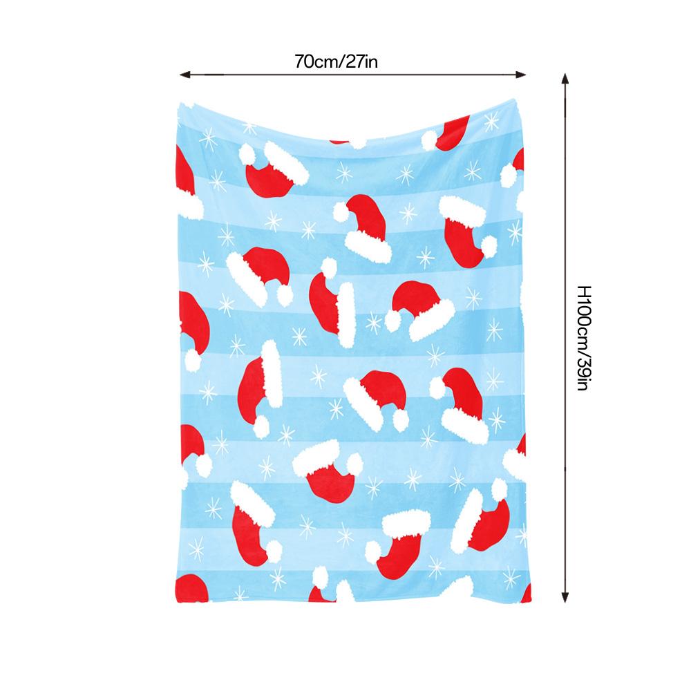 Soft Christmas Throw Blanket Reindeer Santa Claus Holiday Flannel Bedspread Cozy Home Decor Gift Festive Winter Warm Decorative