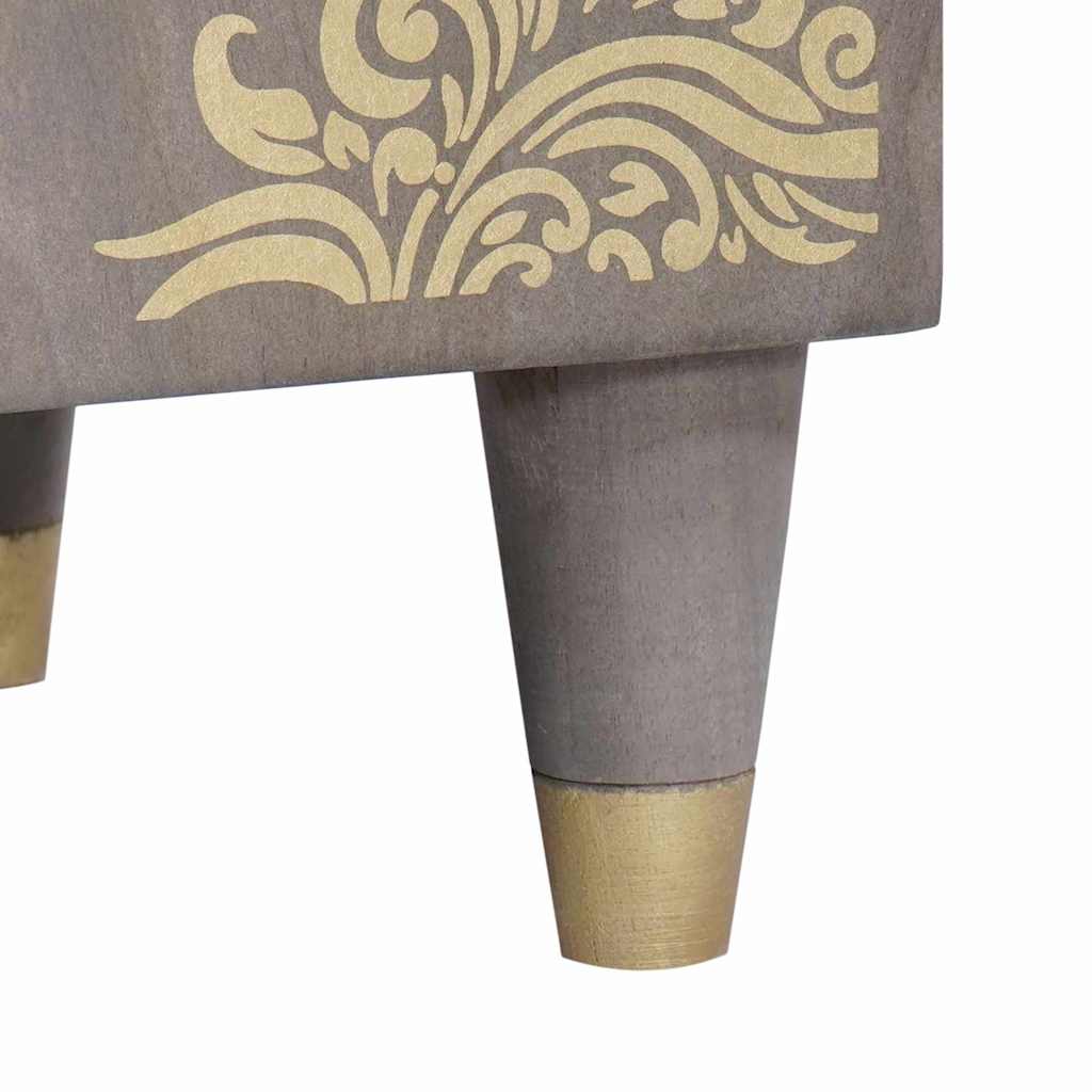 Highboard Gray and Gold 40 x 33 x 110 cm Solid Mango Wood