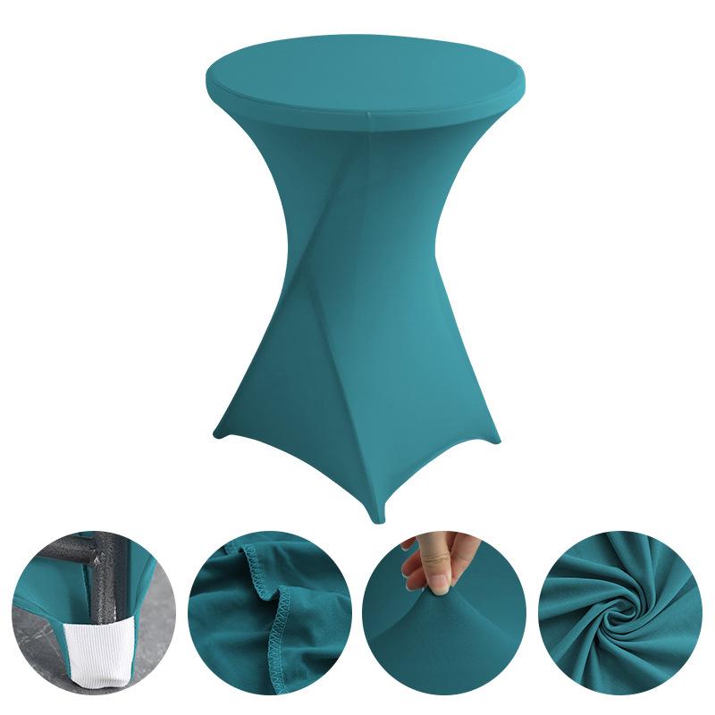 

Height Stretch Round Tablecloth Cocktail Table Cover Spandex Table Cloth Bar Hotel Party Wedding Elastic TableCloth Decor 1PC-60*110cm