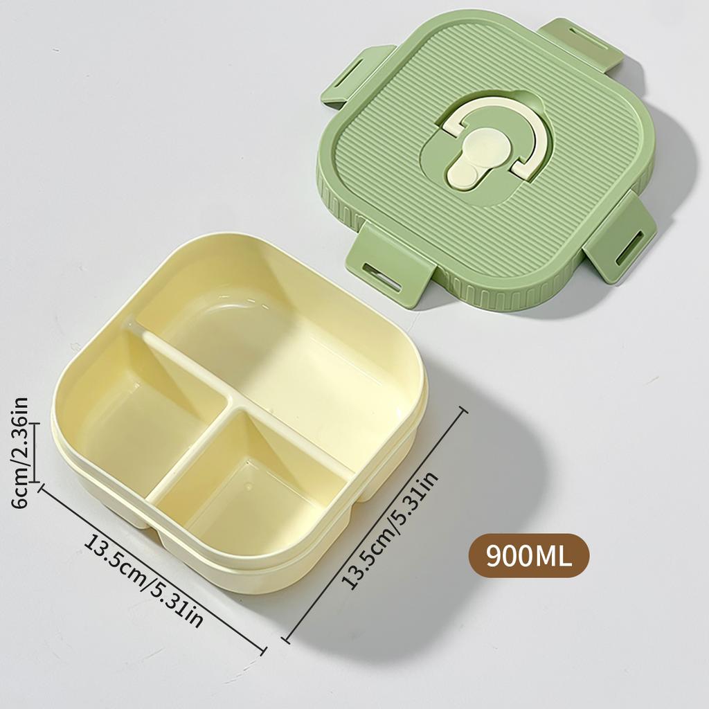 WORTHBUY Portable Plastic Lunch Box With Compartment Microwave Heatable Fruit Salad Lunch Container Student Leak-proof Bento Box