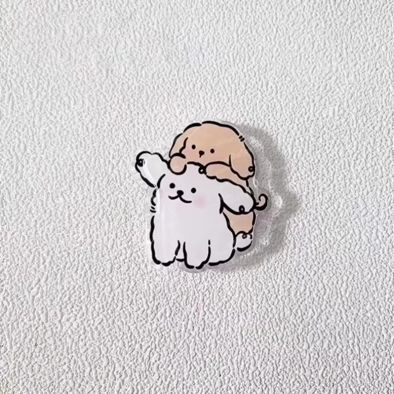 Magnetic Socket Pocket Stand Phone Grip Tok Bracket Korean Cute Cartoon Puppy Grip For iPhone Samsung Xiaomi Ring Finger Holder