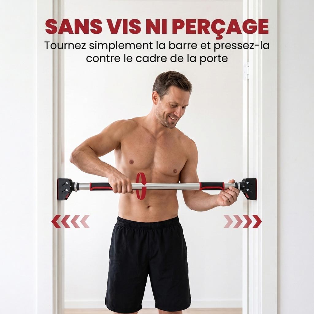 Door Pull Up Bar Door Frame Muscle Training Bar Screw Free Adjustable Length 92 124cm