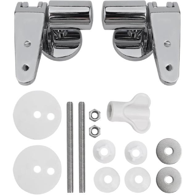 

Soft Close Toilet Seat Hinges, Toilet Lid Hinge Set with Screw, Chrome Toilet Base Replacement Fittings Hinge Seat Parts, 115° to 75° Fast, 75° to