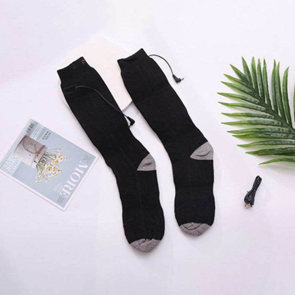 Electric Heated Socks(No Battery) Rechargeable Skiing Sock Breathable Outdoor Sport Socks Warm Cotton Socks for Camping Hiking