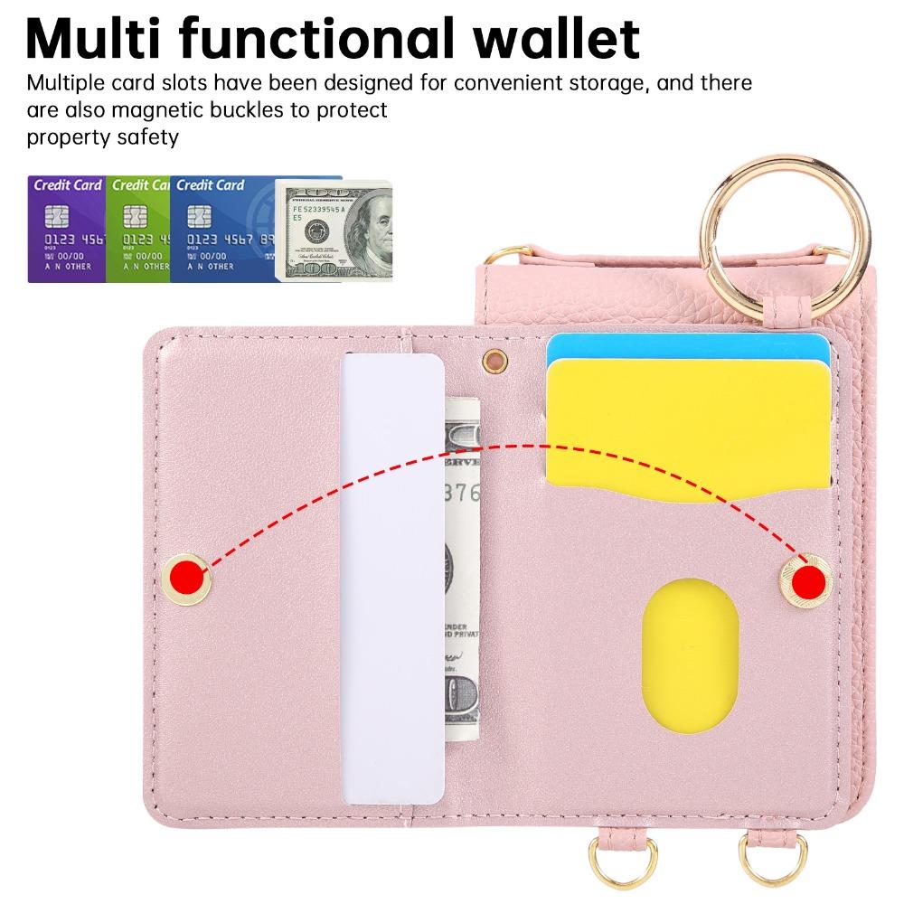 Crossbody Wallet Ring Phone Case for Samsung Galaxy Z Flip 7 6 5 5 4 3 Flip7 Flip6 Flip5 Card Slot Business Leather Cover Coque