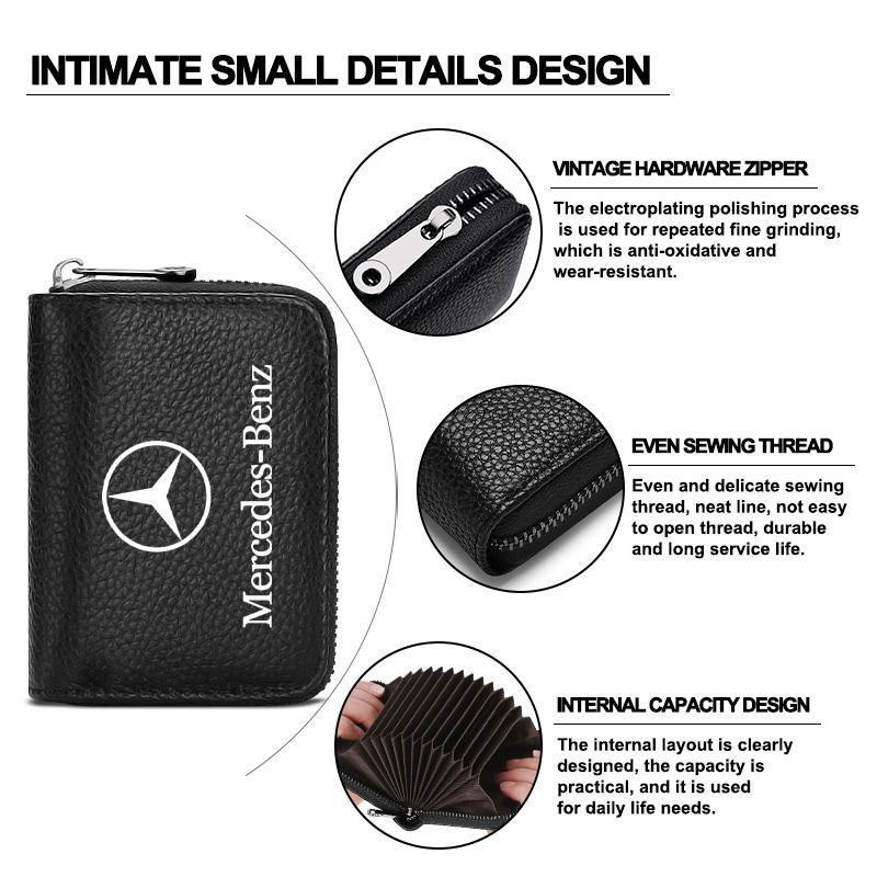 Genuine Leather Car Drivers License ID Card Passport Card Wallet For Mercedes-Benz AMG C500 C200 C300 A B C E GLA CLA GLK GL ML GLE W204 W205 W203
