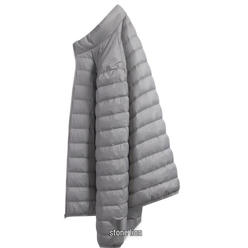 

Men s Fashionable Lightweight Down Jacket - Stand Collar, Warm & Versatile for Autumn/Winter L