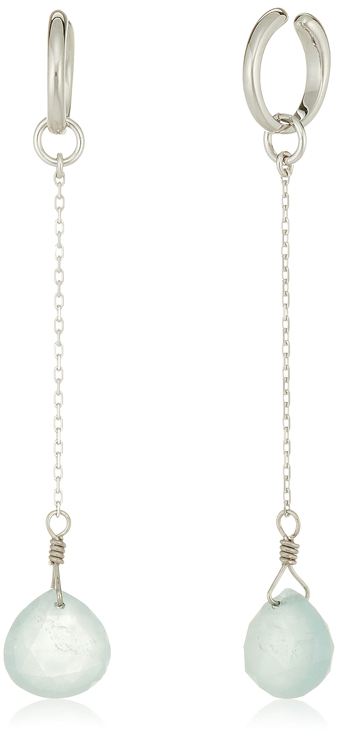 

[ESTELLE] [WEB Exclusive] March Birthstone Aquamarine Silver Rhodium Plated Earrings 0291-0319-0019-0000