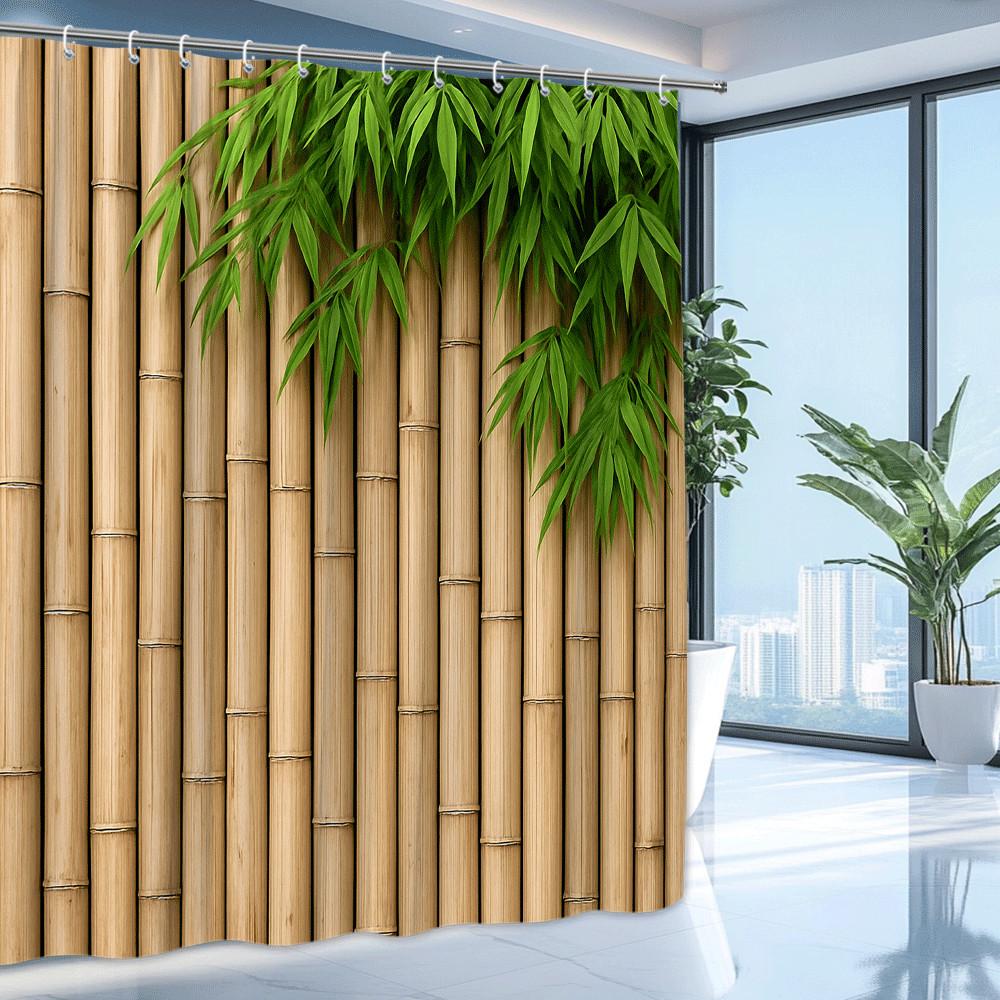 Bamboo Forest Shower Curtain Machine Washable All Season Waterproof Privacy Protection Natural Design Zen Elevate Your Space