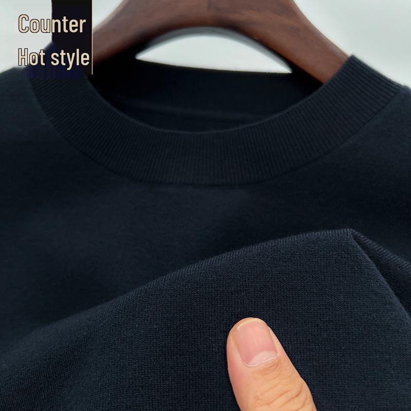 Romon Men's Crew Neck Wool Sweater - Long Sleeve Knitted Top for Spring, Autumn, and Winter