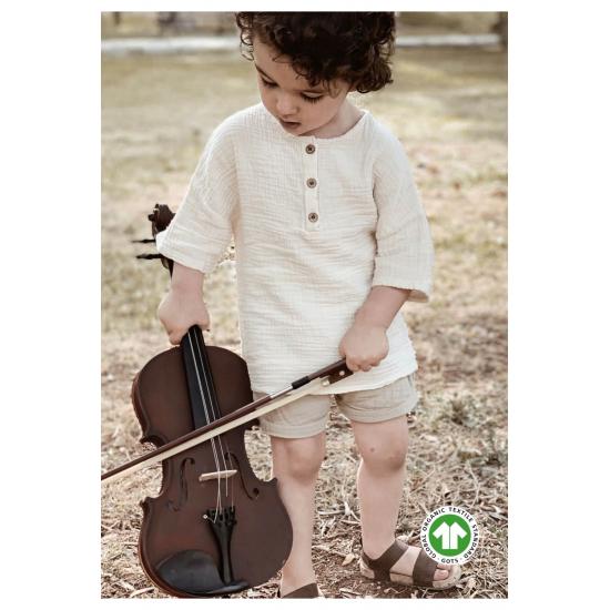 Set cămașă de muselină organică oversize 0 4 ani