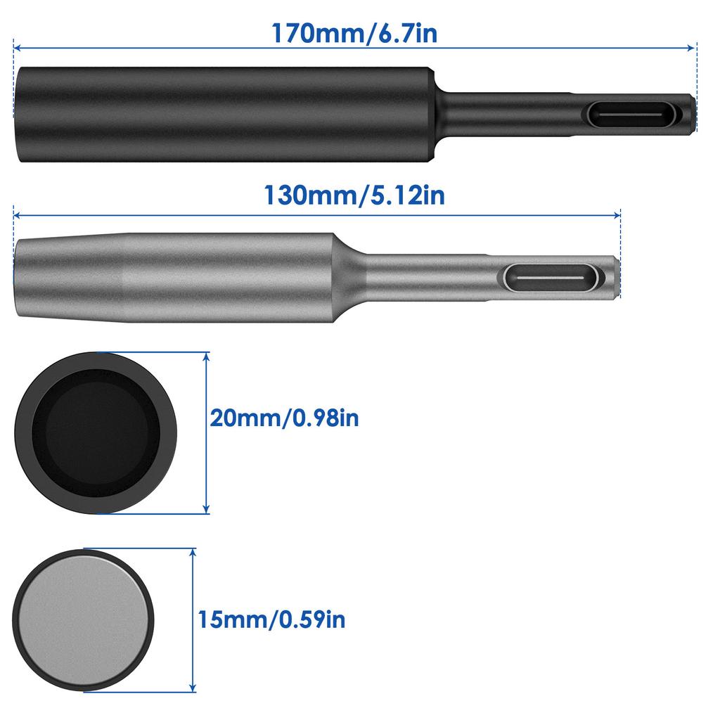 SDS Plus Ground Rod Driver for 5/8Inch and 3/4Inch Ground Rods Durable Hardened Steel for SDS Plus Rotary Hammer Drill Power Too