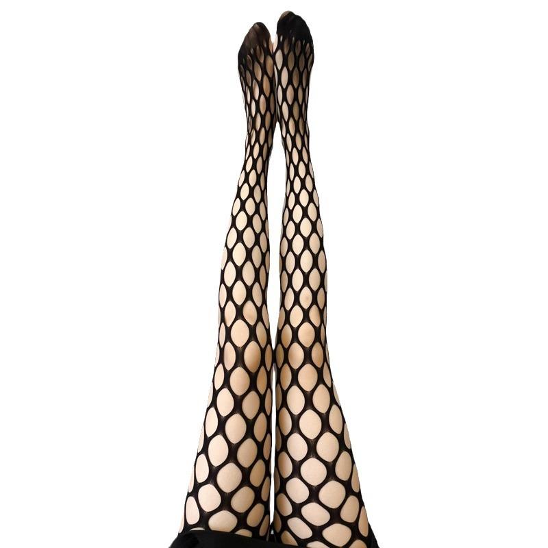 European and American Style Hollow Fishnet Stockings, Sexy One-piece Pantyhose, Thin Trendy Fishnet Black Stockings for Hot Girls