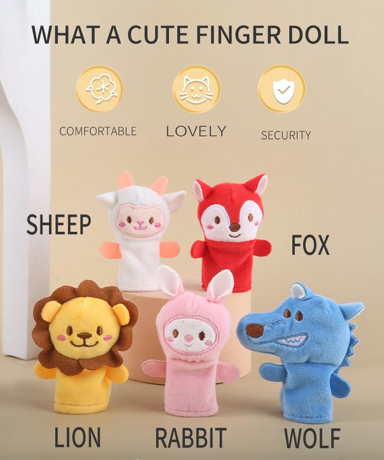 Finger Puppets Animals Dolls Family Educational Cartoon Mermaid Hand Stuffed Puppets Theater Plush Baby Toys for Children Gifts