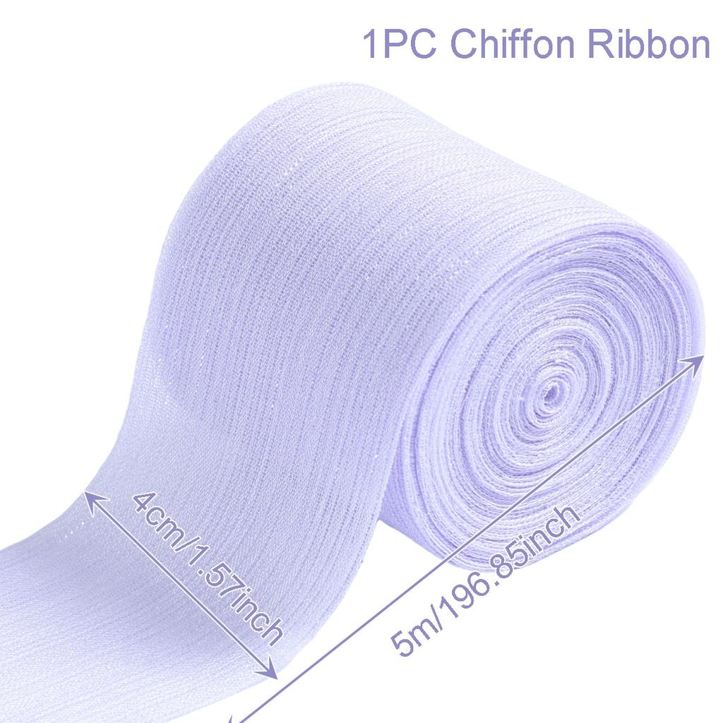 4CMx5M Handgefertigtes Satin-Chiffon-Seidenband mit ausgefransten Kanten zum Verpacken von Hochzeitseinladungen, für Sträuße, Dekorationen für Geburtstagsfeiern, Geschenke