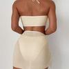 European And American Solid Color New Neck Sexy Swimsuit Skirt Three-Piece Split Bikini Swimsuit Russia