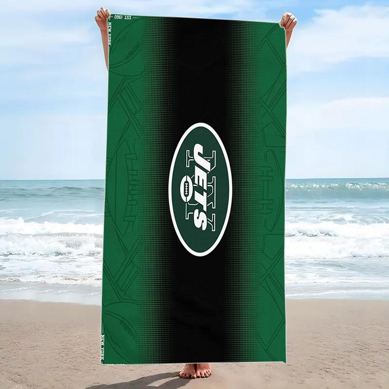 New York Jets Logo Print Beach Towel, Large Soft Quick Dry Towel for Beach Camping Swimming
