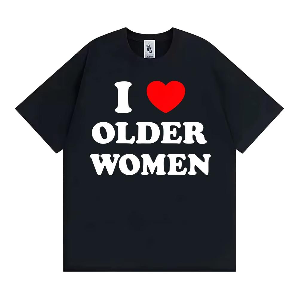 Ich liebe alte Frauen Muster T-Shirt für Damen Harajuku Mode klassisches T-Shirt lässiges kurzärmeliges T-Shirt