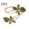 Floral Cuff Bracelet Flower Arm Women Upper Adjustable Open Delicate Wrist Jewelry Bangle Armlet for Party Wedding Holiday Metal