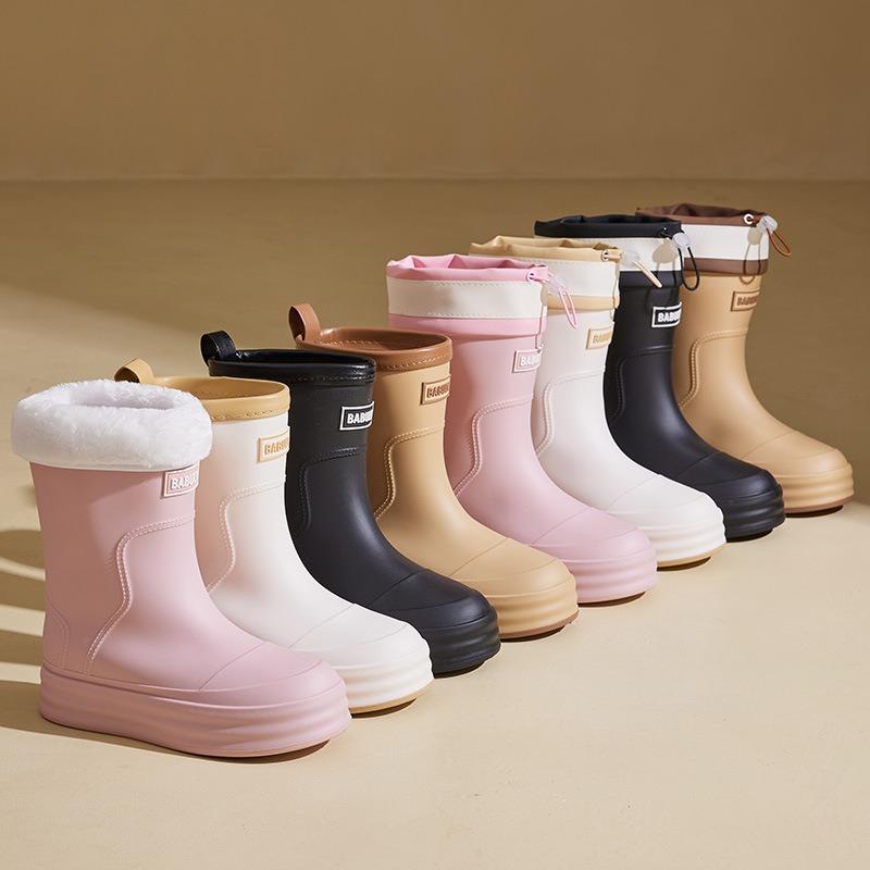 Women's thick-soled medium tube water shoes can be worn in all seasons, work shoes, car wash waterproof and non-slip indoor and outdoor rubber shoes