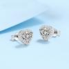 Ohrstecker mit Moissanit im Herzschliff, 1–2 Karat, 925er Sterlingsilber, für Frauen, zarter Schmuck für Hochzeit und Verlobung