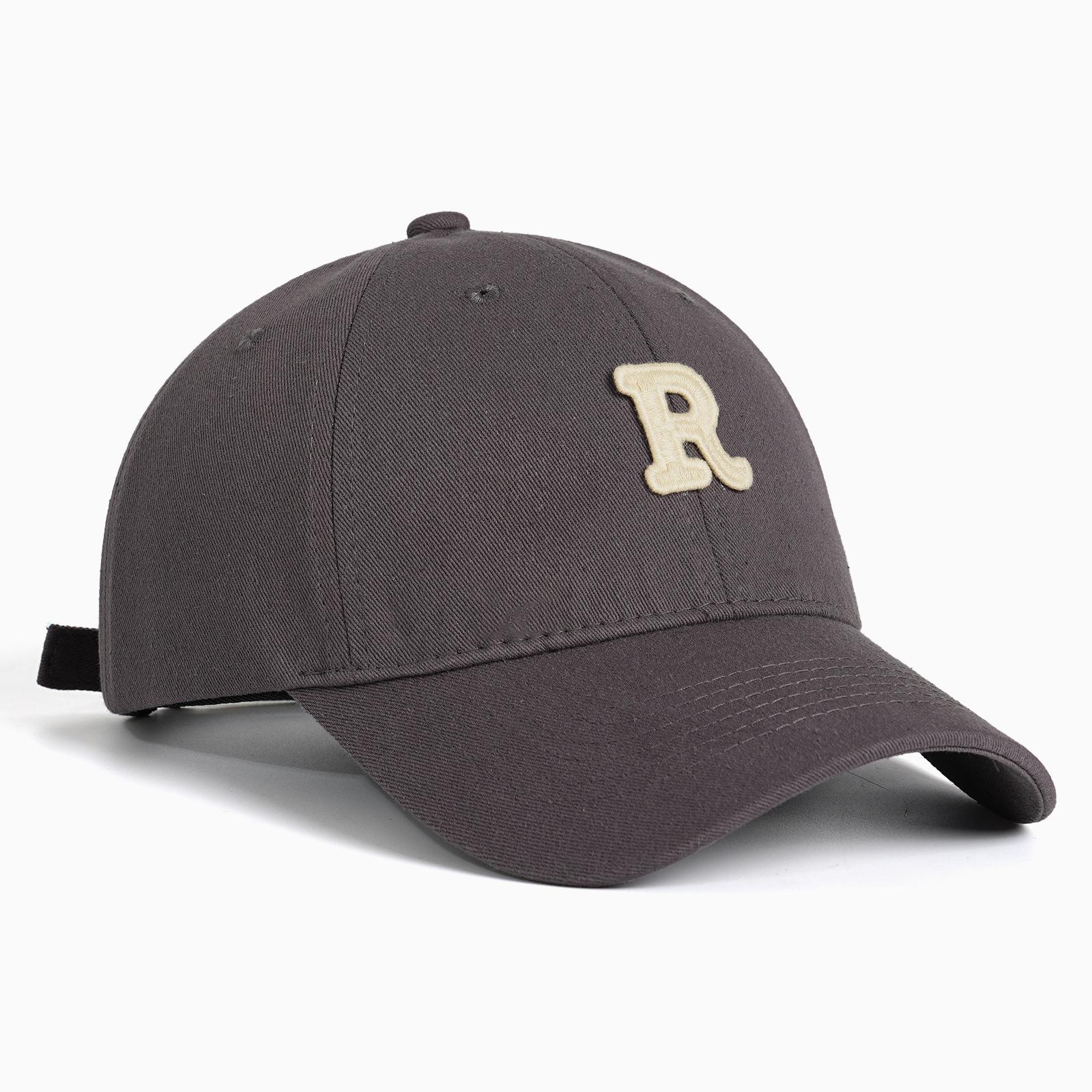 

Korean Version of The New Fashionable Versatile Sun Hat Women s Cap Curved Brim Shows The Face Small R Letter Soft Top Baseball Cap one size fits all серый