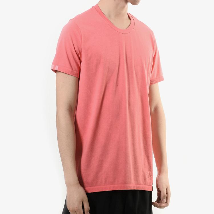 Adidas Logo Running Quick-Dry Loose Breathable Moisture-Wicking Crew Neck Short Sleeve T-Shirt Men Tops Prism-Pink DX2145