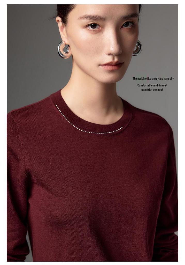 Yangzi Yarn Women's Wool Sweater: 2026 Autumn/Winter Slim Fit Base Layer
