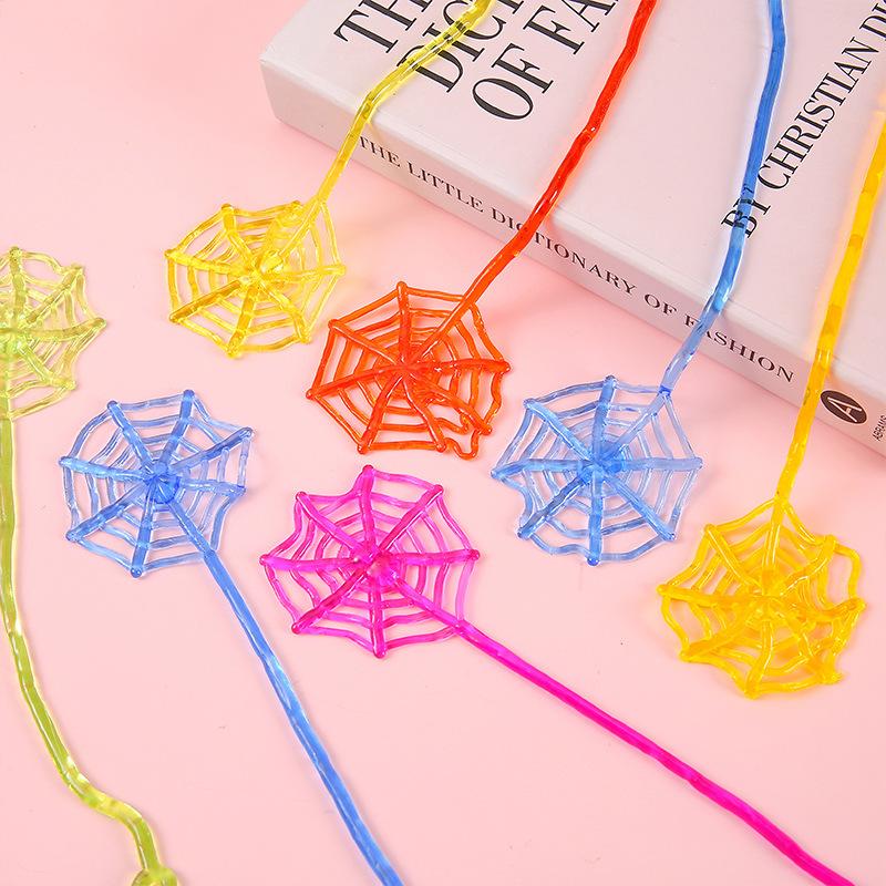 10/30pcs Sticky Spider Web Party Favors Set - 6-Color Sticky Spider Web Decorations, 7.5-Inch Kids' Special Elastic Spider Web