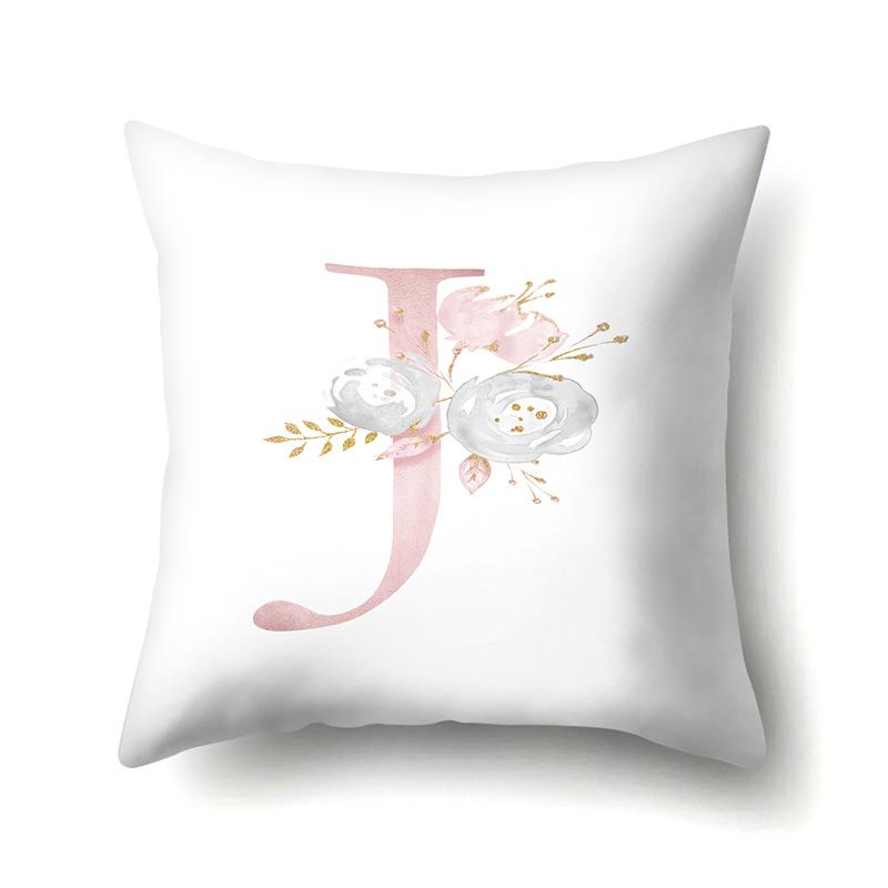 Polyester Pillowcase Automobile Decoration Home 26 English Letter Printing Pillowcase Waist Cushion Cover