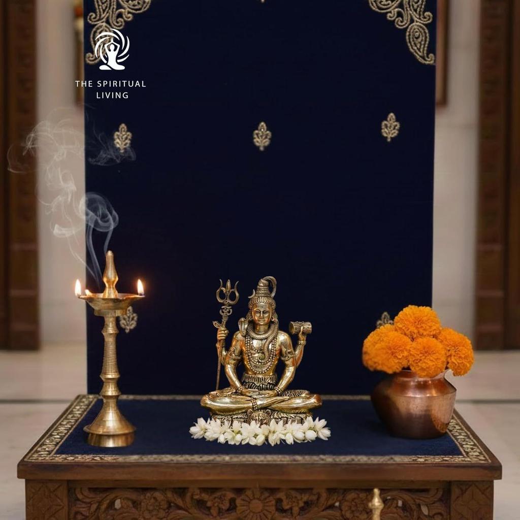 Brass Meditating Lord Shiva Idols | 2 Inch | God Idol Gift for Diwali | Shivji | Mahadev Murti | Shiva | Bholenath Murti | God Idol for Car