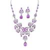 Lady Rhinestone Butterfly Teardrop Dangle Bib Necklace Stud Earrings Jewelry Set