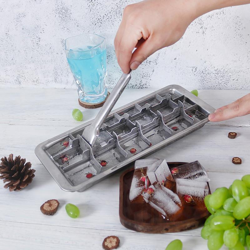 304 Stainless Steel Ice Cube Tray With Fast Freezing For Home Bar Use