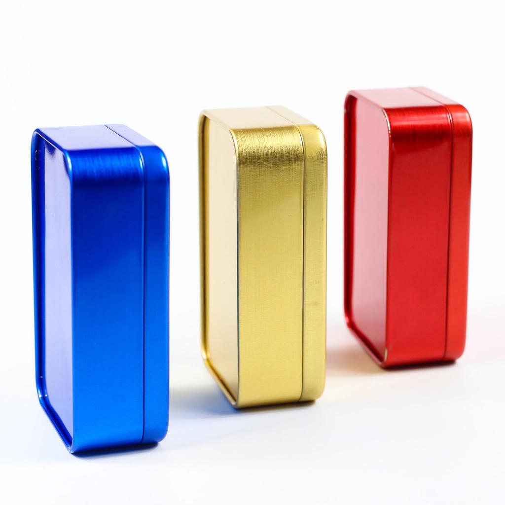 In-stock Mini Silver Rectangular Frosted Tin Box for Jewelry, Hairpins, and Poker Storage