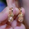 High-end Opal Diamond Ball Durian Earrings Design Versatile Earrings Exquisite Fashionable Earrings