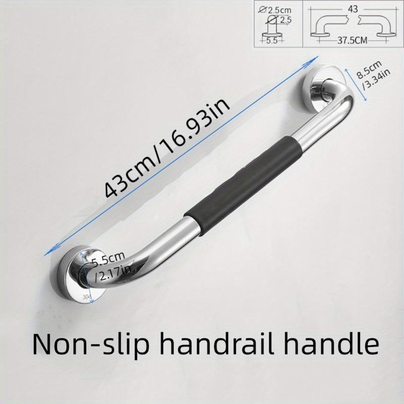Shower Handle for Seniors, Bathroom Safety Grab Bar, 2 Piece 13.77 Inch Stainless Steel Non-Slip Shower Safety Grab Bar with Silicone Handle