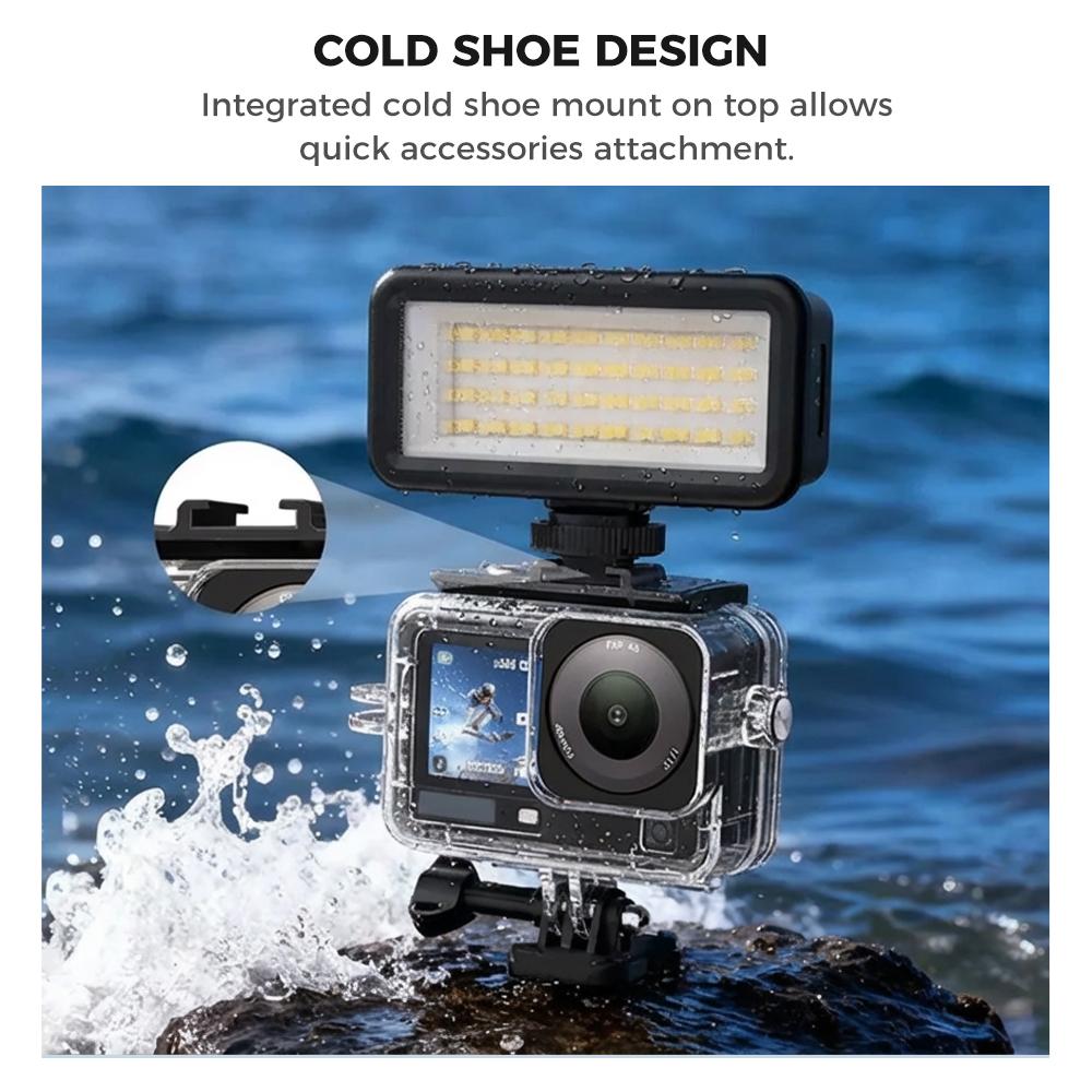 Waterproof Case for DJI Osmo Action 6, Vertical & Horizontal Mount Housing with Cold Shoe, 11M Underwater Dive Shell
