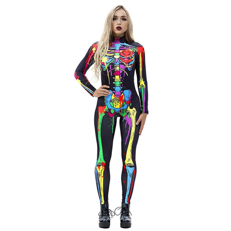 

Хэллоуин Роза Бабочка Череп 3D Печать Косплей Костюм Сексуальный Комбинезон Скелет Боди Взрослый Карнавал Вечеринка monos muje XL