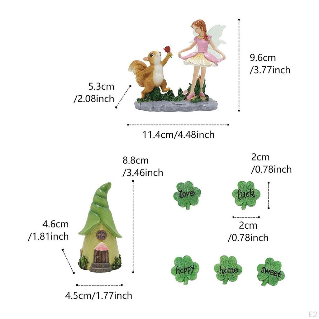 Feengarten Zubehör, Haus Skulptur Schreibtisch Figur Geschenk Eichhörnchen Statuen Miniatur Figuren für