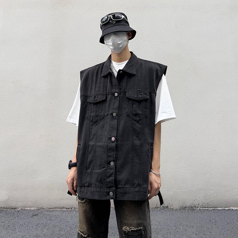 Men Loose Sleeveless Denim Vest Casual Workwear Outerwear