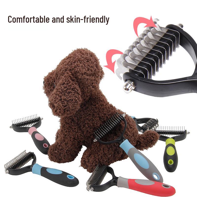 Double-Sided Detangling Comb for Dogs - Quickly Removes Loose Hair, Cleans, and Desheds.