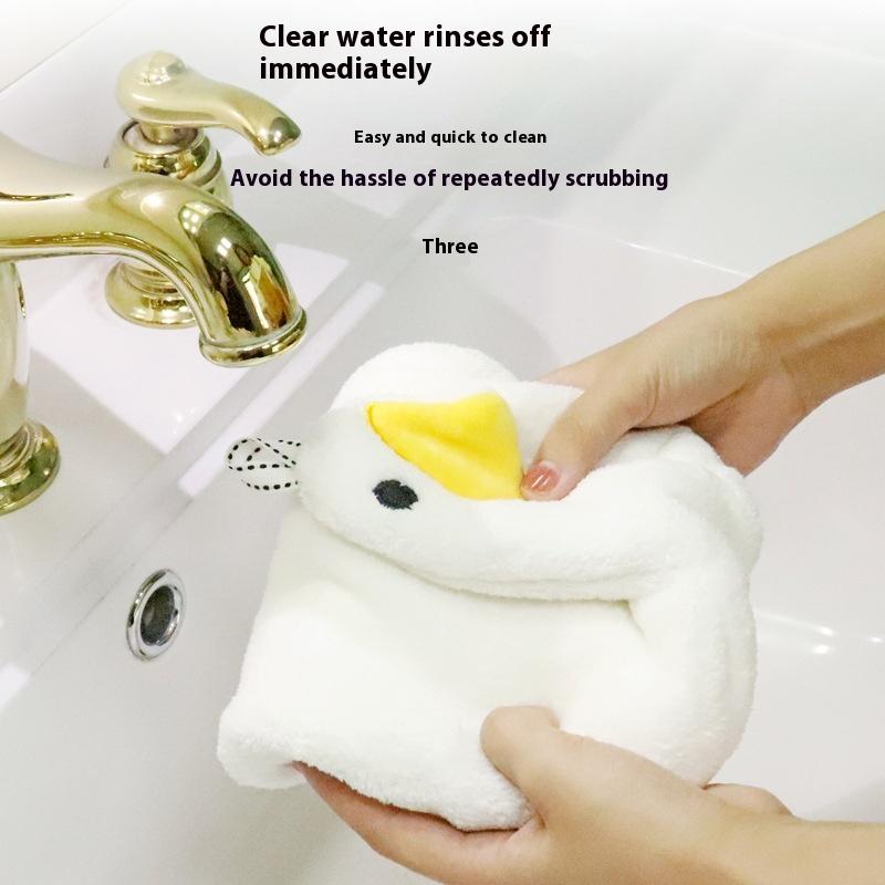 Hanging Kitchen/Bathroom/Bedroom Hand Towels,Cute Children Microfiber Coral Fleece Hand Towel with Convenient Hanging Loop