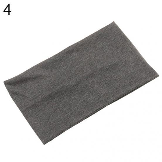 

Женская широкая повязка на голову ярких цветов для йоги, эластичная повязка для волос, эластичные ленты для волос, тюрбан темно серый