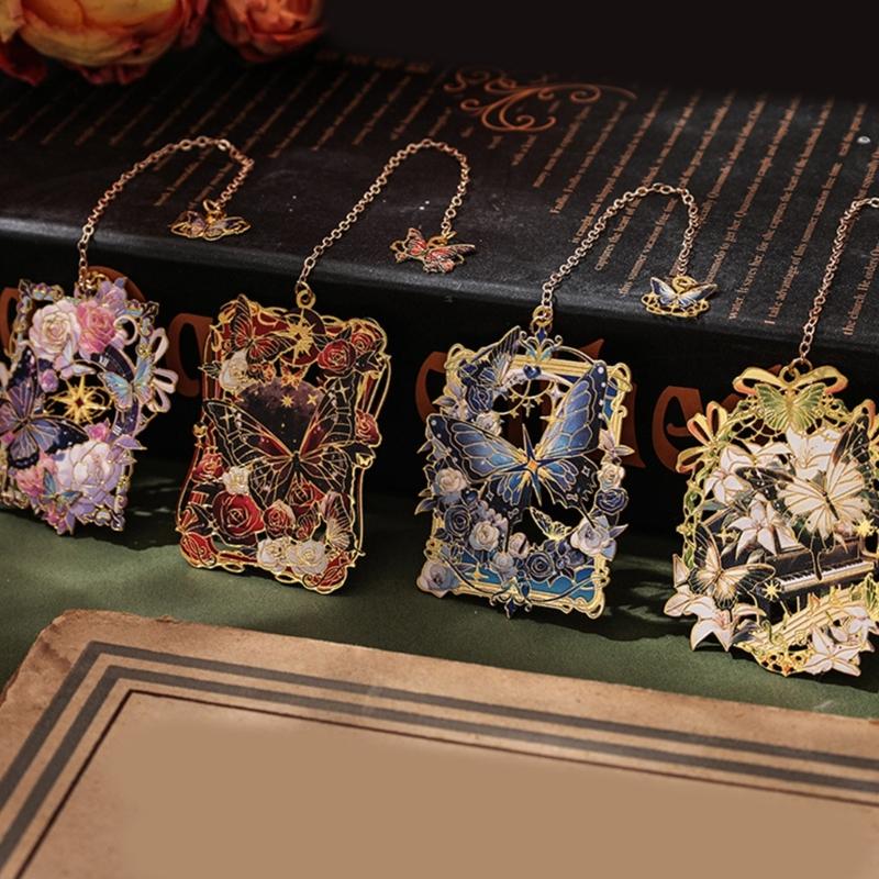 Hollow Butterfly Page Marker Metal Bookmarks Creative Book Markers Retro Bookmarks Reading Supplies for Student