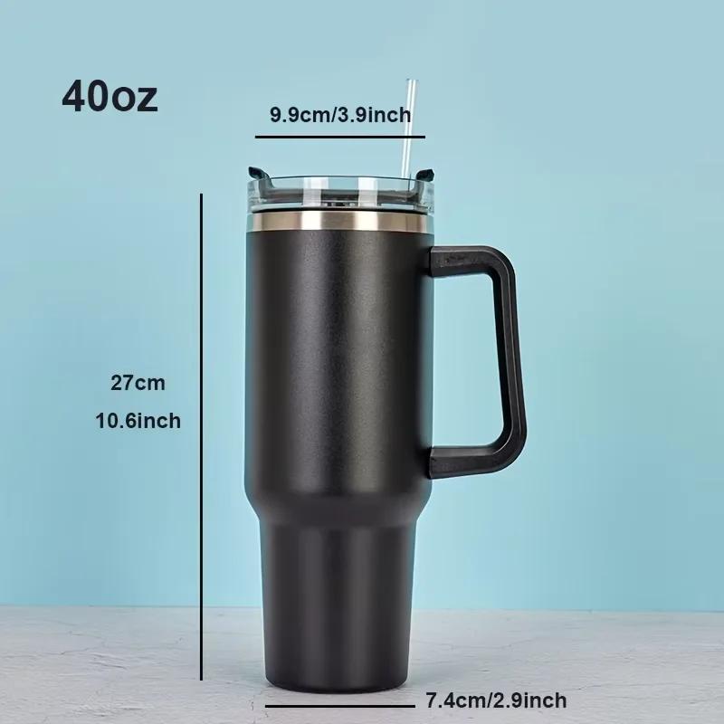 40oz Becher Vakuumisoliert Thermoskanne Kundenspezifischer Reisebecher Edelstahl Wasserflasche Kaffeetassen mit Henkel Outdoor Trinkgeschirr