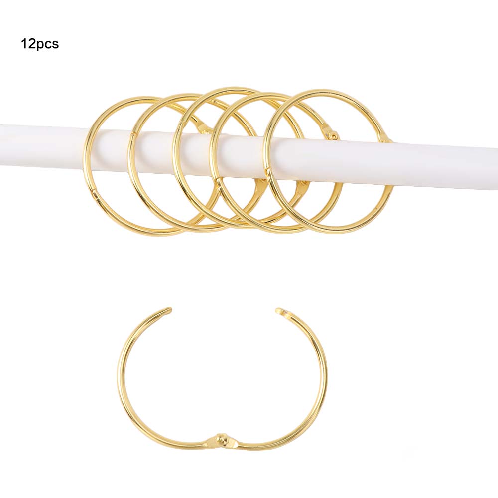 12PCS Rust Proof Shower Curtain Hooks Anti-Drop Circular Bathroom Curtain Rings Strong Load-bearing Curtain Rings